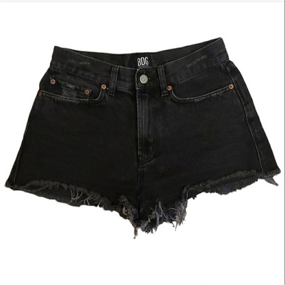 BDG Washed Black High Waisted Cut Off Shorts Size 27 Urban Outfitters - Picture 1 of 4